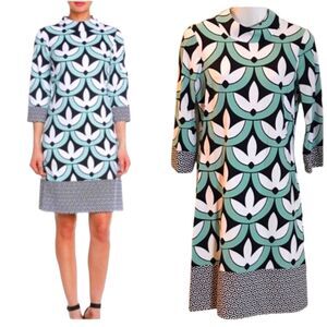 J. McLAUGHLIN Dress Catalina Cloth‎ Floral Geometric Retro Print Sheath Short S